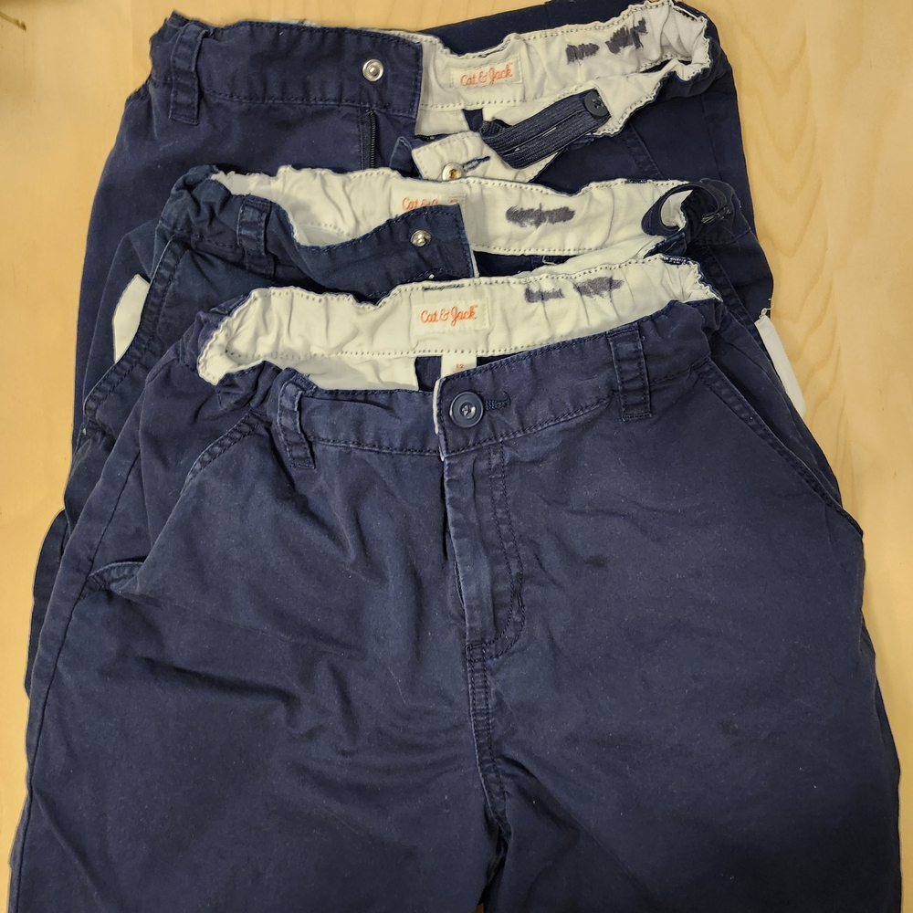 Cat & Jack Size 12 Navy Blue Shorts (3)  And  Pants (1) Set